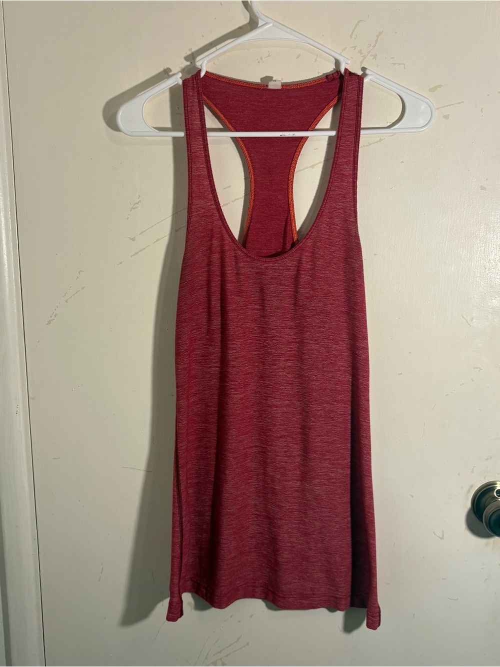 Lululemon Athletica Women's Red Heather Scoop Neck Racerback Tank Top